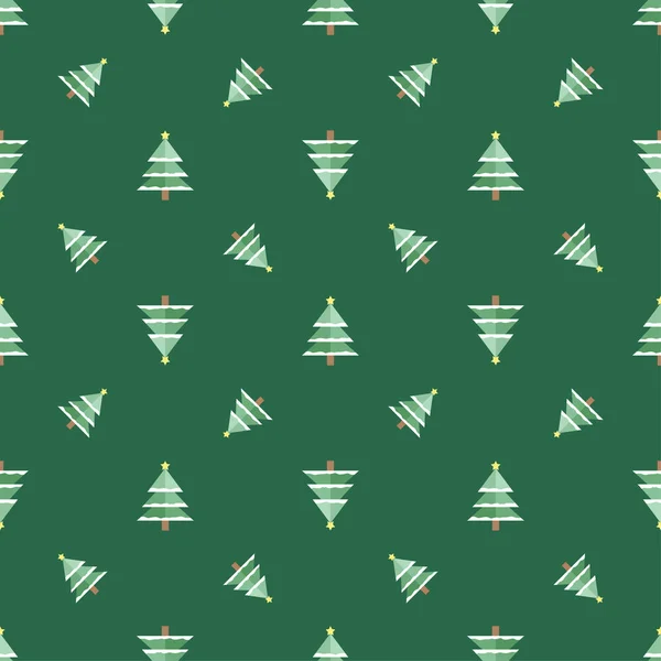 Christmas Tree Seamless Pattern Background Vector — Stock Vector