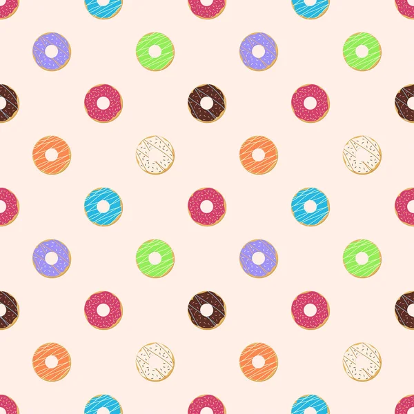 Donut Fundo Padrão Sem Costura Vector —  Vetores de Stock