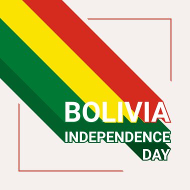 Bolivya Bağımsızlık Günü Tebrik Kartı Bolivya Bayrağı, Düz Uzun Gölge Tarzı