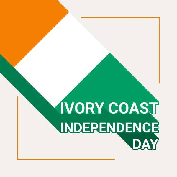 Dia Independência Costa Marfim Cartão Saudação Com Bandeira Costa Marfim —  Vetores de Stock