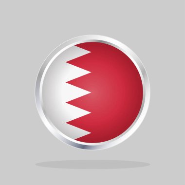 Bahreyn Bayrağı, Metalik Çerçeveli Parlak Yuvarlak Düğme