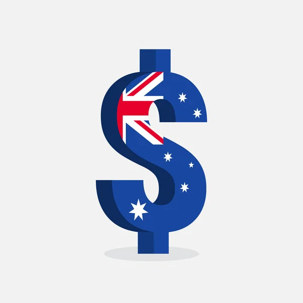 Australischer Dollar Währungssymbol Mit Australischer Flagge — Stockvektor