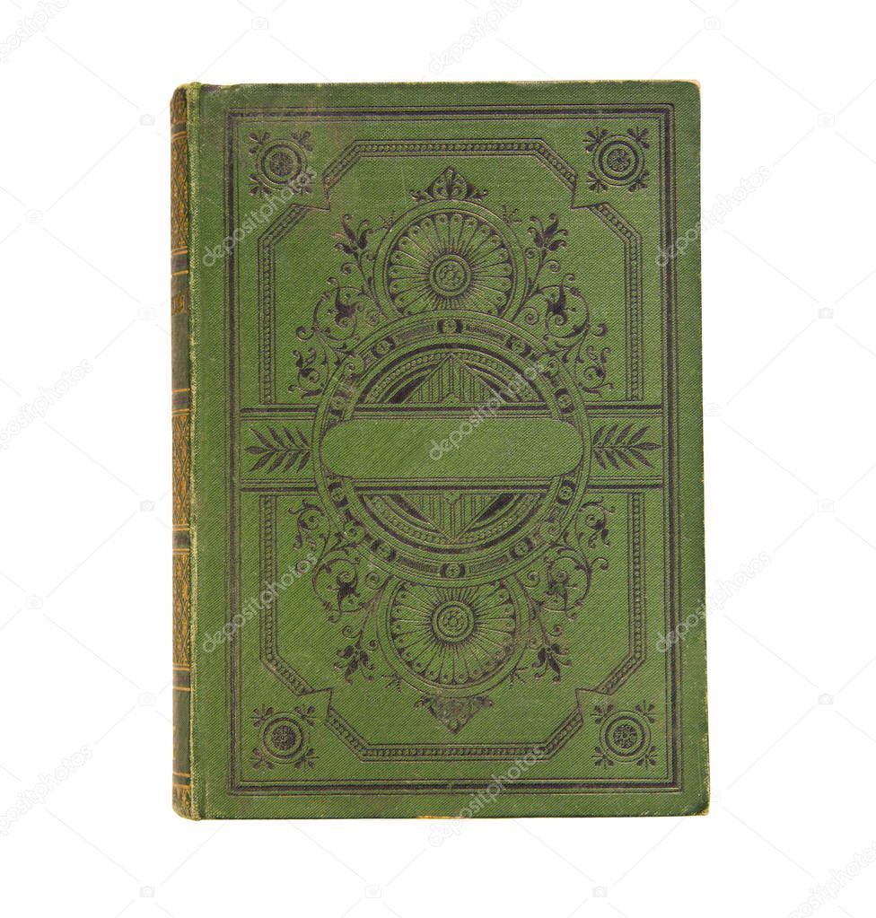 old book vintage book cover isolated on white background