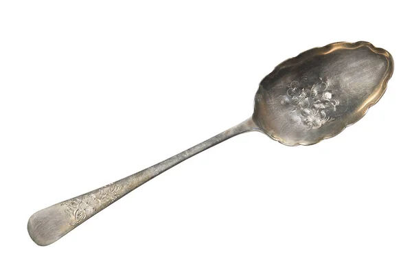 Vintage Spoon Isolated White Background Retro Silverware — Stock Photo, Image