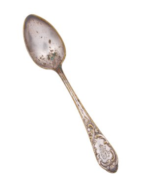 Beyaz arka plan üzerinde yalıtılmış bağbozumu güzel kaşık