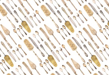 Dikişsiz arka plan vintage çatal bıçak takımı