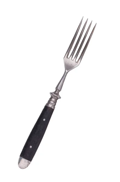 Beautiful old vintage fork isolated on white background. Top vie — Stock Photo, Image