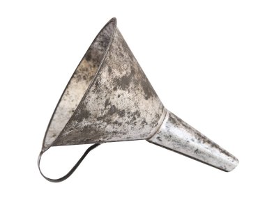 Beyaz arka planda izole eski Vintage huni