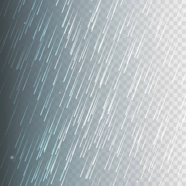 Voorraad vector illustratie regen, regenval geïsoleerd op een transparante achtergrond. Regenbui, zware regen, regen, motregen, regenachtige, regenwoud, moesson, waterdruppels. EPS-10 — Stockvector