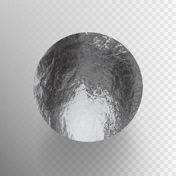 Стокове векторне зображення блискуче, блискуче срібне коло листя. Текстура металевої фольги ізольована на прозорому фоні. ЕПС 10 — стоковий вектор