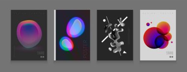 Hisse senedi vektör illüstrasyon renk küme kapsıyor. Sıvı şekiller kompozisyon. Fütüristik tasarım poster. Posterlerini açmaları, afiş, el ilanları, sunumlar ve raporlar için şablon. Eps10