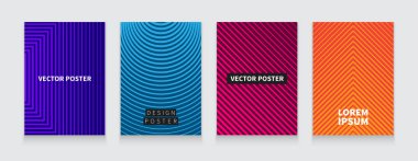 Stok vektör çizim en az tasarım kapakları. Geometrik yarı tonlu degradeleri. Fütüristik posterler ayarlayın. Posterlerini açmaları, afiş, el ilanları, sunumlar ve raporlar için şablon. Eps10