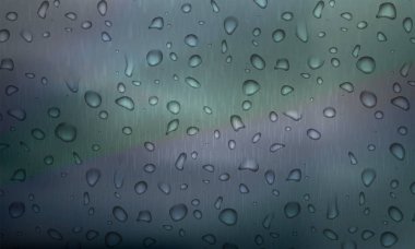 Hisse senedi vektör çizim yağmur su damlacıkları Isolated camına gerçekçi bir arka plan üzerinde. Eps10