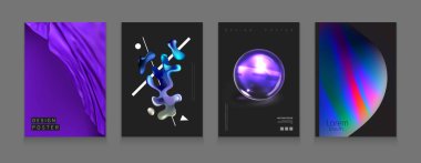 Hisse senedi vektör illüstrasyon renk küme kapsıyor. Sıvı şekiller kompozisyon. Fütüristik tasarım poster. Posterlerini açmaları, afiş, el ilanları, sunumlar ve raporlar için şablon. Eps10