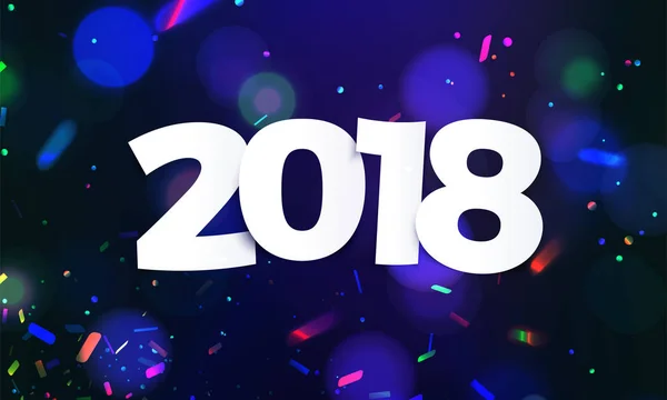 Векторная иллюстрация сняла фоновое оформление с Новым 2018 годом. Открытка дизайн шаблон с конфетти. Дата 2018 год. Отпразднуйте брошюру или флаер. S10 — стоковый вектор