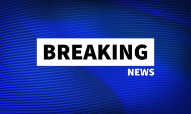 Haber canlı başlığı kırılma hisse senedi vektör çizim logosunu görmeniz gerekir. Mavi dalgalı çizgiler arka plan. Eps10