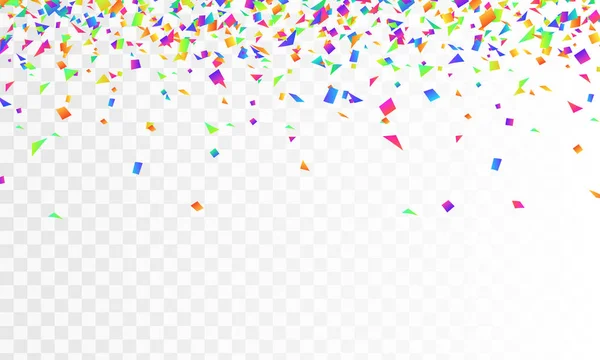 Hisse senedi vektör çizim gerçekçi renkli, çok renkli konfeti, pırıltılar Isolated şeffaf damalı zemin üzerine defocused. Festival arka plan. Tatil dekoratif tinsel unsur tasarımı için.