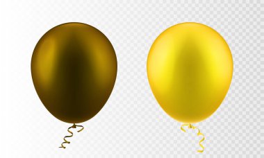 Set balon renkli buzlu açık ve koyu sarı ve altın izole şeffaf damalı arka plan uçan hisse senedi vektör çizim gerçekçi 3d şişme hava. Kartpostal tasarım öğesi. Eps10