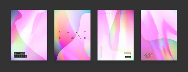 스톡 벡터 일러스트 레이 션 핑크 색상 세트를 다룹니다. 액체 모양 구성입니다. 미래 지향적인 디자인 포스터입니다. 플 래 카드, 배너, 전단지, 프레 젠 테이 션 및 보고서에 대 한 서식 파일이. Eps10 — 스톡 벡터