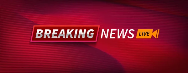 Haber canlı başlığı kırılma hisse senedi vektör çizim logosunu görmeniz gerekir. Kırmızı dalgalı çizgiler arka plan. Eps10