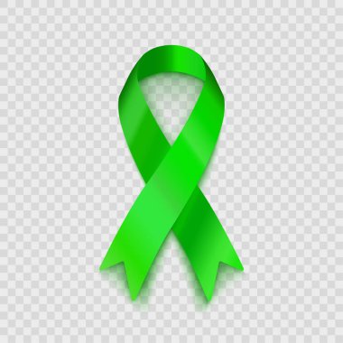 Stock vector illustration lime green ribbon Isolated on transparent background. Non-Hodgkin lymphoma awareness. EPS10 clipart