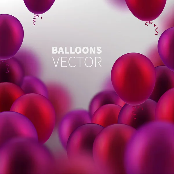 Illustration vectorielle de stock partie vol rose ballons réalistes. Effet macro déconcentré. Modèles pour plaques, bannières, dépliants, présentations et rapports. PSE10 — Image vectorielle