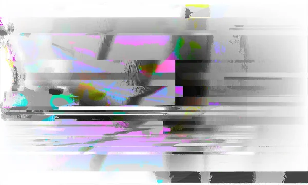 Voorraad vectorillustratie. Glitch computer scherm fout stijlsjablonen. Digitale pixel ruis abstract ontwerp. Futuristisch design achtergrond. Televisiesignaal mislukken. Gegevens verval. Technisch probleem. Eps10 — Stockvector