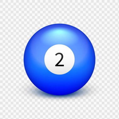 Hisse senedi vektör çizim sarı top bilardo Isolated şeffaf bir arka plan üzerinde için. Sayı 2.