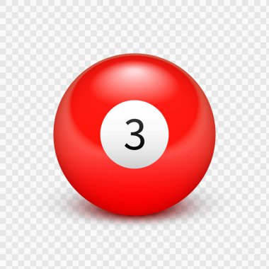 Hisse senedi vektör çizim sarı top bilardo Isolated şeffaf bir arka plan üzerinde için. Sayı 3.