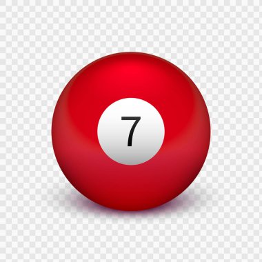 Hisse senedi vektör çizim sarı top bilardo Isolated şeffaf bir arka plan üzerinde için. 7 numaralı.
