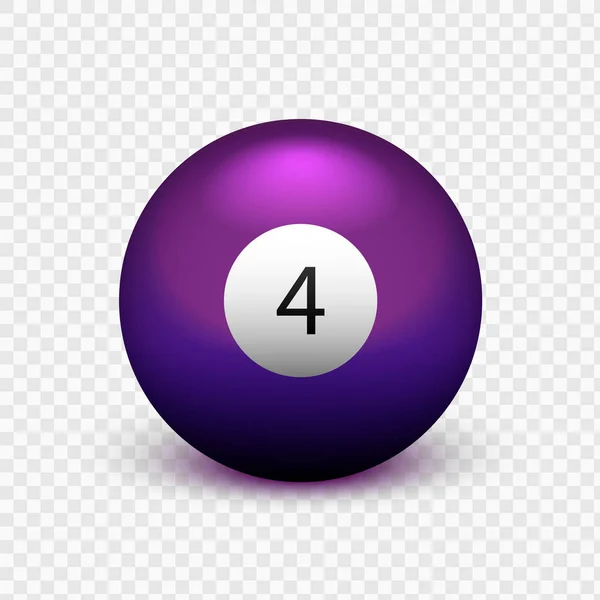 Απόθεμα διανυσματικά εικονογράφηση κίτρινη μπάλα για μπιλιάρδο απομονωμένη σε ένα διαφανές φόντο. Αριθμός 4. — Διανυσματικό Αρχείο