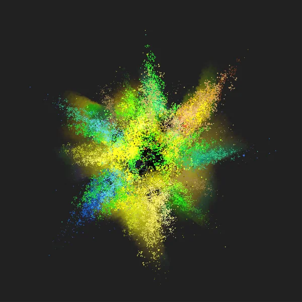 Colorful Paint Explosion illustration. Color Burst isolated on a black background.