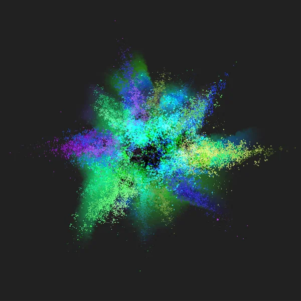 Colorful Paint Explosion illustration. Color Burst isolated on a black background.