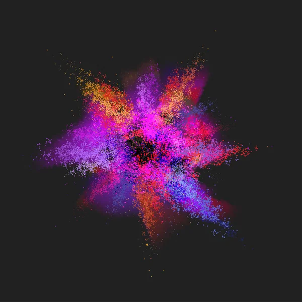 Colorful Paint Explosion illustration. Color Burst isolated on a black background