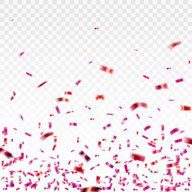 Hisse senedi vektör çizim pembe konfeti şeffaf bir arka plan üzerinde izole. EPS 10