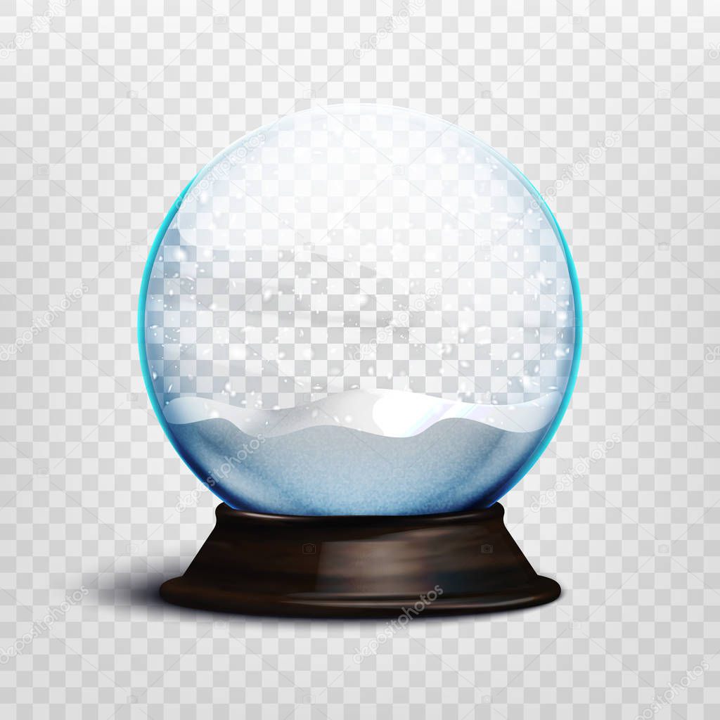 Stock vector illustration realistic empty christmas snow globe isolated on a transparent background. EPS 10