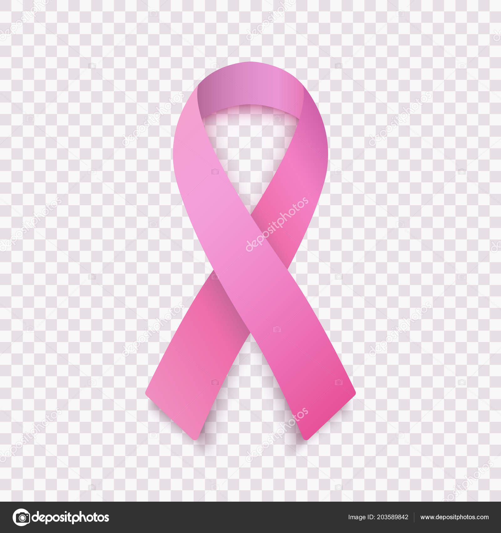 Symbol Pink Ribbon, Breast Cancer Awareness, Icon, on transparent  background. Vector illustration Stock Vector