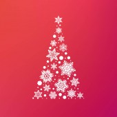 Vektorové ilustrace abstraktní vánoční stromeček sněhové vločky. Růžový pozadí. Koncepce designu karty. Veselé Vánoce. Smrk, jedle, jedle strom, vločka sněhu. Návrh se svátečními. EPS 10