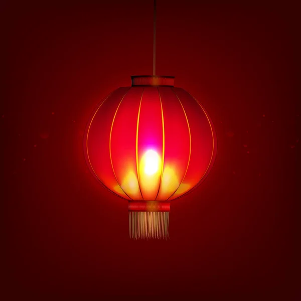 Ilustração vetor estoque Feliz Ano Novo Chinês. Lanterna de papel vermelho chinês. Lanterna chinesa. Lâmpada de papel China. Isolado num fundo vermelho. EPS 10 — Vetor de Stock