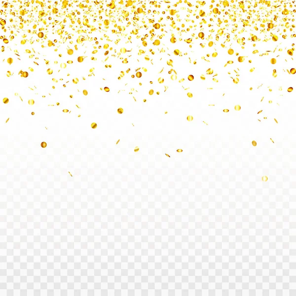 Wektor złoto ilustracja konfetti na białym tle na przezroczystym tle. EPS 10 — Wektor stockowy