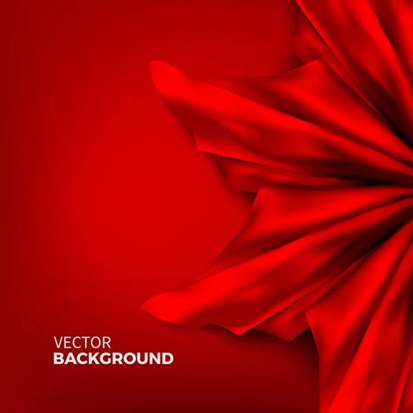 Stock vector ilustración. Tela de seda roja. Textura satinada, tela, lujo. Fondo minimalista colorido abstracto. EPS 10 — Vector de stock