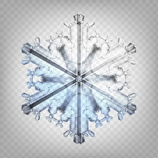 Aktienvektor Illustration realistische Schneeflocke isoliert auf einem transparenten Hintergrund. Folge 10 — Stockvektor