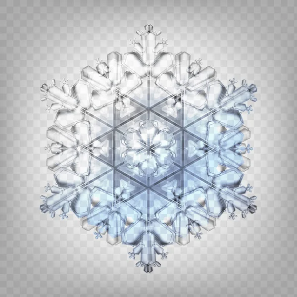 Stock vector ilustración realista copo de nieve. Aislado sobre un fondo transparente. Caída de nieve. Un copo de nieve. EPS 10 — Archivo Imágenes Vectoriales