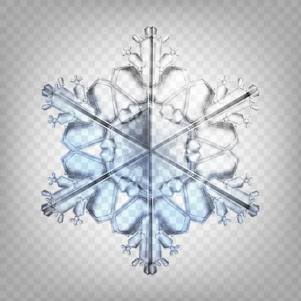 Illustrazione vettoriale stock fiocco di neve realistico. Isolato su uno sfondo trasparente. Caduta di neve. Fiocco di neve. EPS 10 — Vettoriale Stock