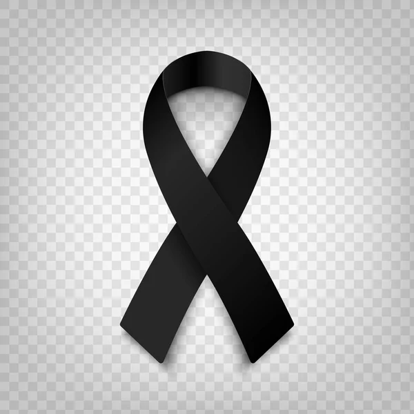 Hisse senedi vektör resimde siyah farkındalık Şerit şeffaf arka plan üzerinde. Yas ve melanom sembolü. Terörizm. Şerit, ölüm yas. EPS 10