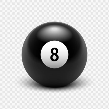 Vector illustration billiards. Eight Ball. Isolated on a transparent background. 8. EPS 10 clipart