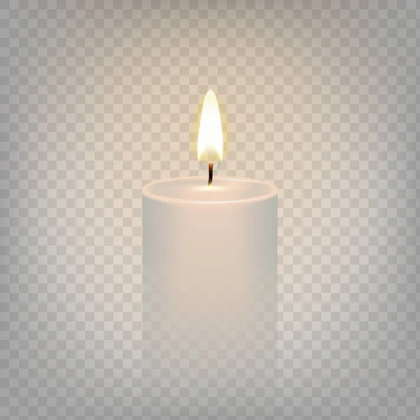 Hisse senedi vektör çizim gerçekçi mum alev ateş ışığı. Saydam bir arka plan üzerinde izole. EPS 10