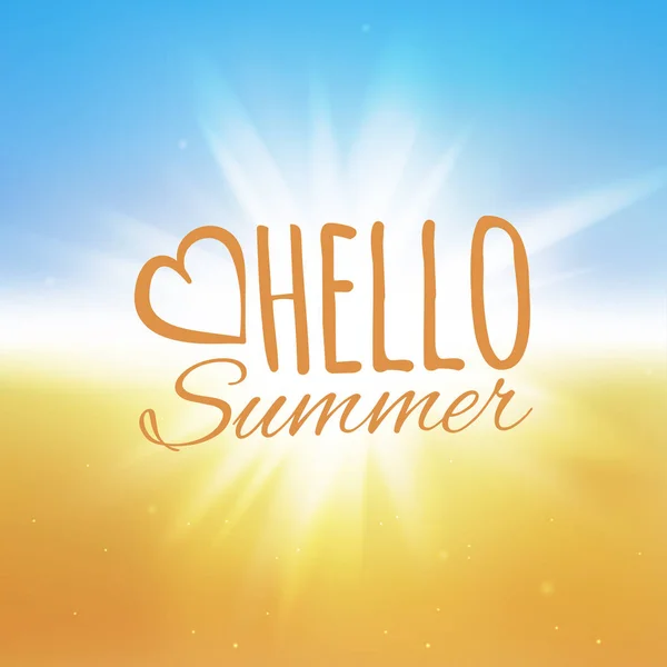 Vektör çizim Merhaba yaz. Plaj ve güneş. EPS 10