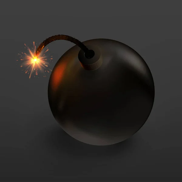 Voorraad raster illustratie bom op zwarte achtergrond — Stockvector
