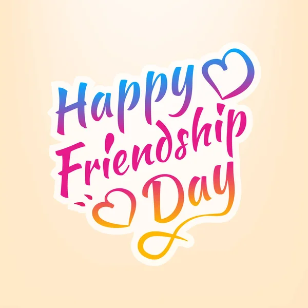 Illustrazione vettoriale Stock Happy Friendship Day. Iscrizioni calligrafiche. EPS 10 — Vettoriale Stock